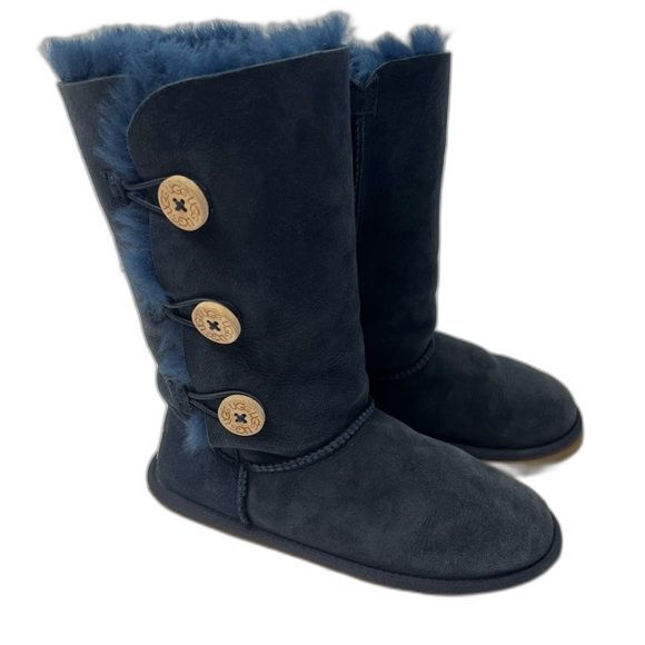 UGG Bailey Button Triplet ll Boot Navy Kids Size 3 - Picture 1 of 9